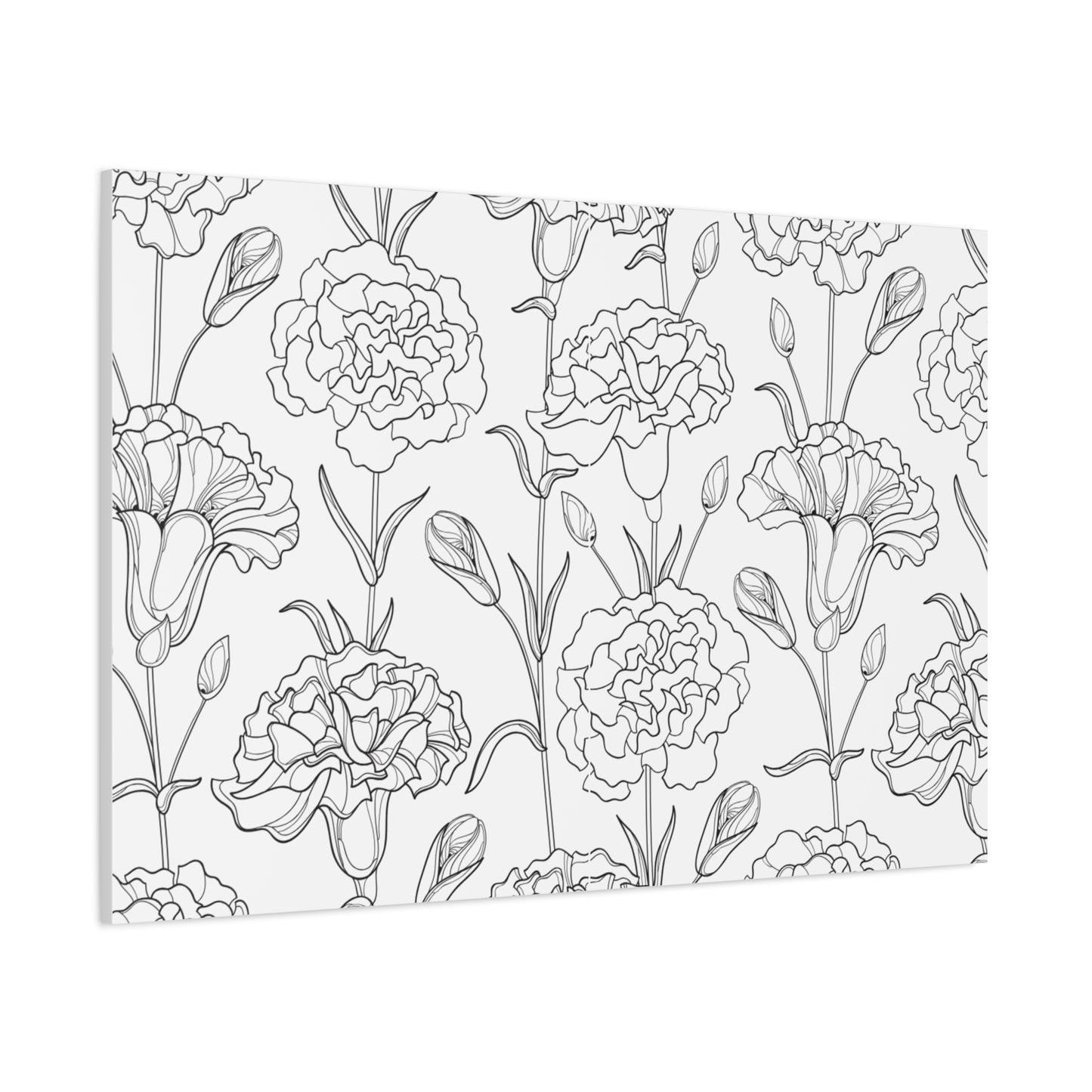Floral Canvas Art, Stretched Wall Decor, Home Gift, Botanical Print, Modern Design, Matte Finish