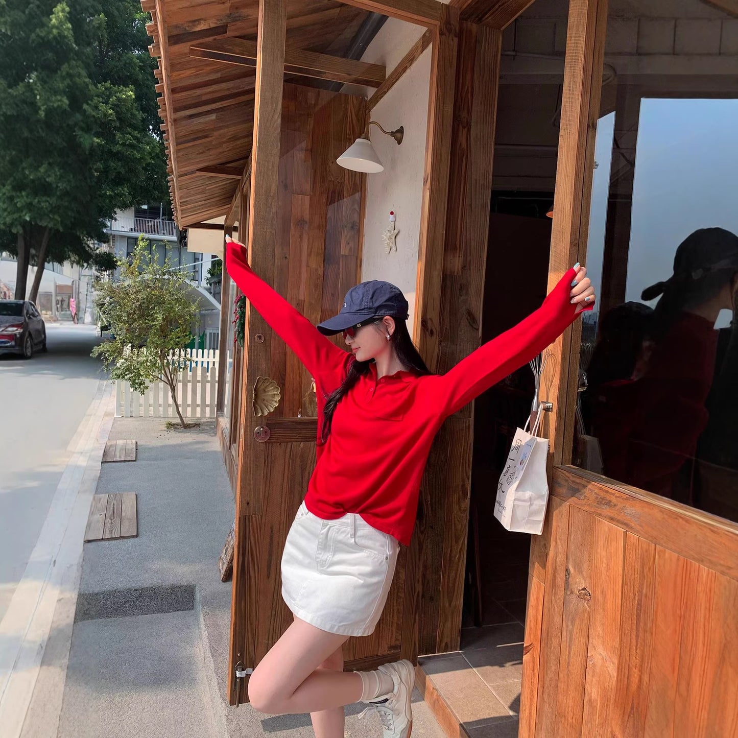 Chic Slim-Fitting Long Sleeve Knit Sweater Top for Women