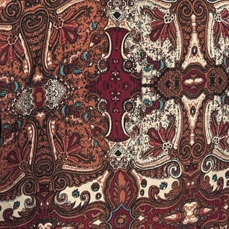 Blu Pepper Womens Large Long Sleeve Paisley Print Lacy Polyester Blend Dress