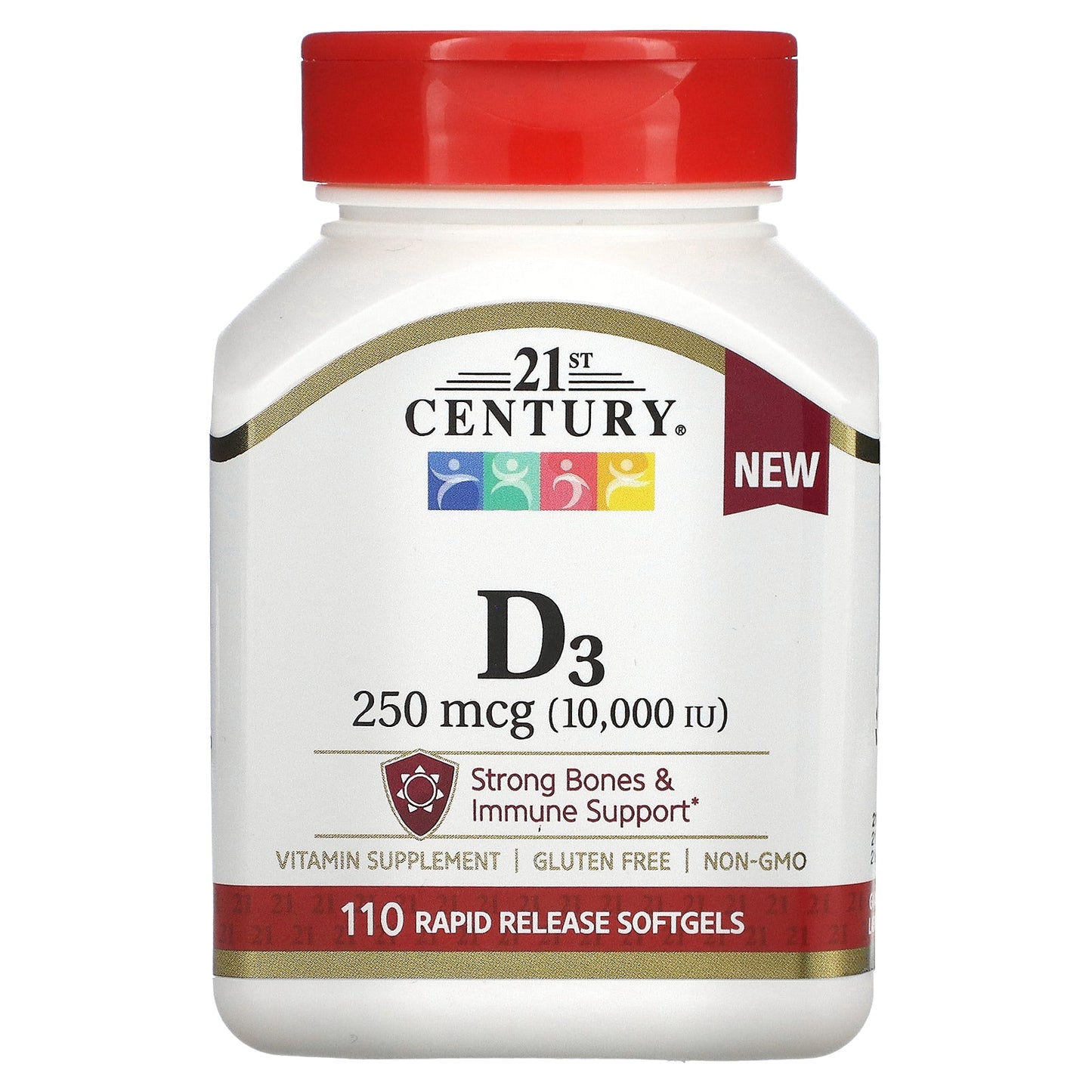 21st Century Vitamin D3 10000 IU Tablets 110 Ct