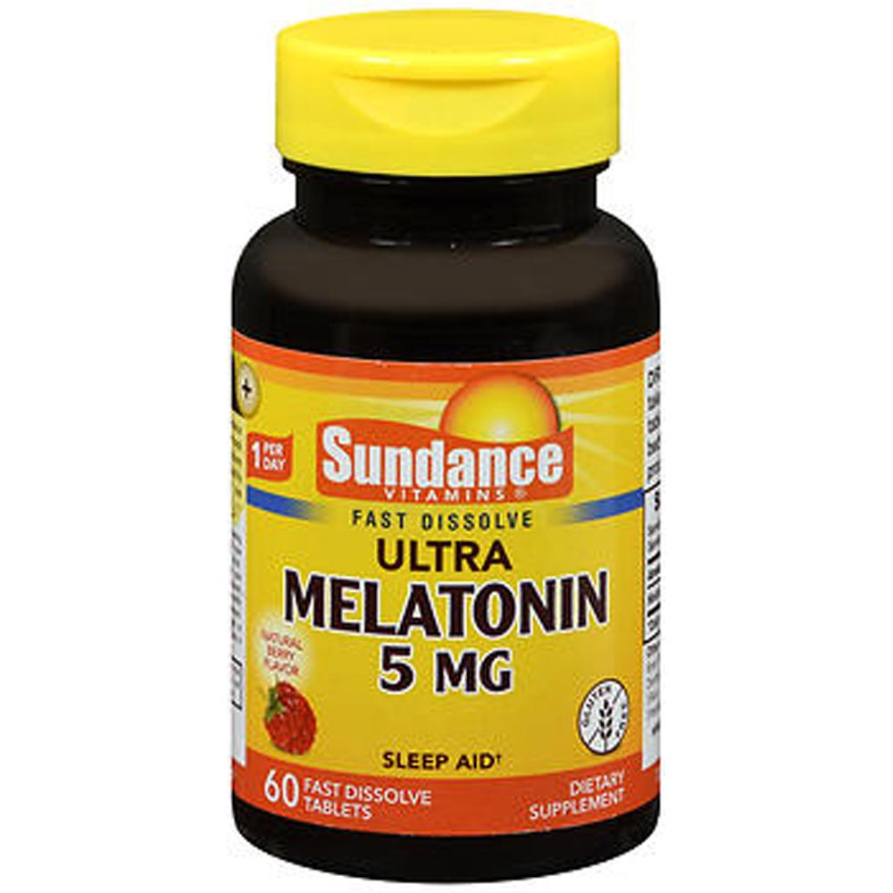 Sundance Vitamins® Melatonin – 5 mg Natural Berry Flavor (60 Tablets)
