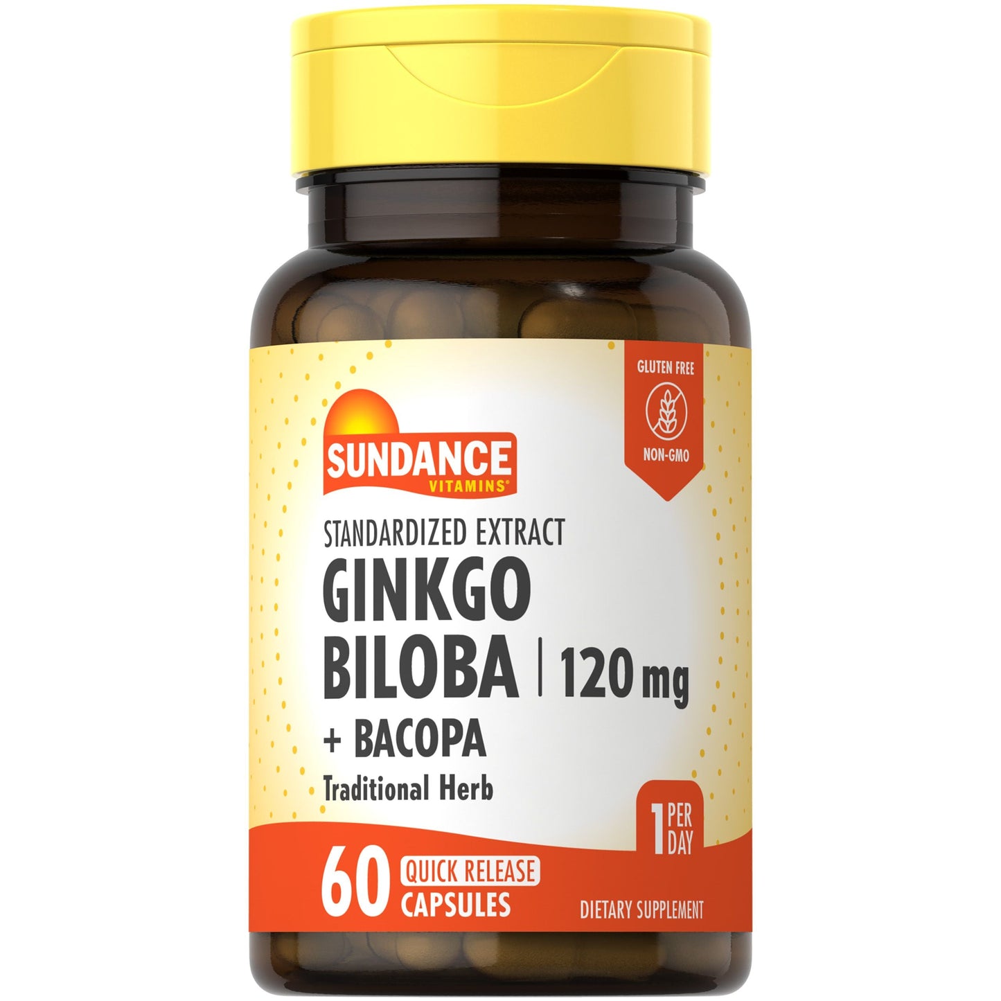 Sundance Vitamins Quick Release Capsules 120Mg  Ginkgo Biloba +Bacopa Capsules 60Ea