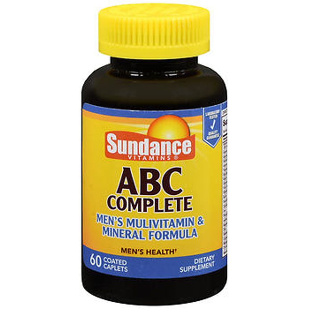 Sundance Vitamins  Men's Multivitamin & Mineral Formula ABC Complete Vitamins Caplets 60Ea