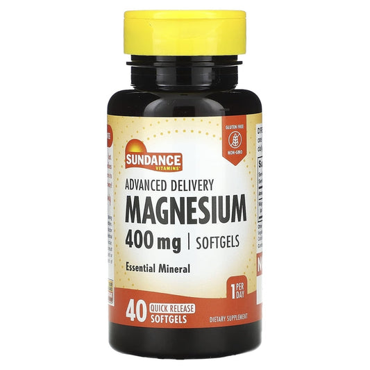 Sundance Vitamins Advanced Delivery Magnesium, 400 Mg, 40 Quick Release Softgels