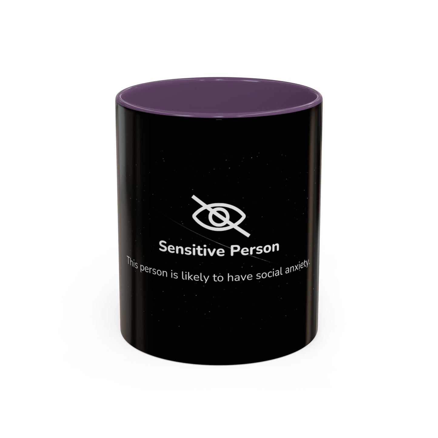 Sensitive Person Social Anxiety Coffee Mug - Black Accent, Gift for Introverts, Social Anxiety Humor, Unique Mug for Tea Lovers, Thoughtful Present