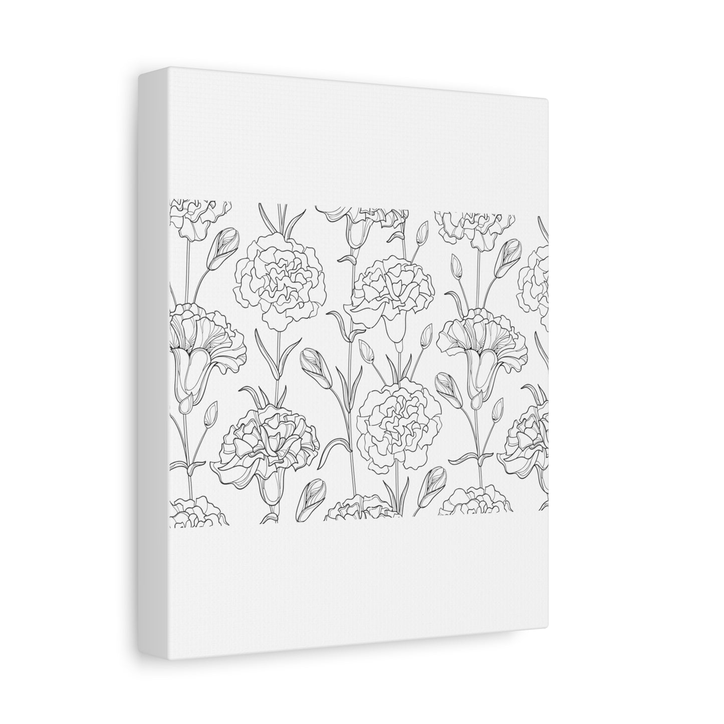 Floral Canvas Art, Stretched Wall Decor, Home Gift, Botanical Print, Modern Design, Matte Finish