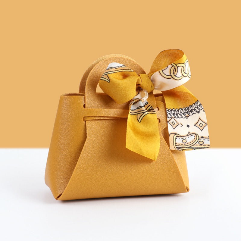 Light Luxury Style PU Leather Handheld Candy Gift Box Wedding Gift with Handheld Gift Wedding Candy Bag