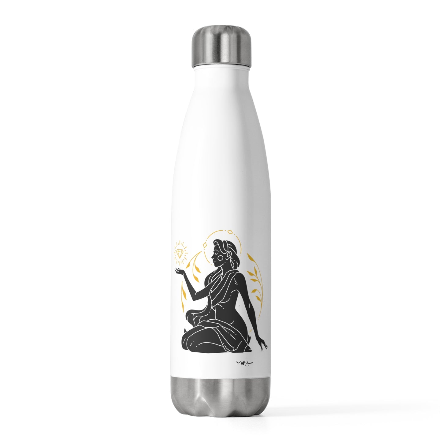 Meditation Goddess Insulated Bottle, Yoga Water Bottle, Eco-Friendly Drinkware, Gift for Mindfulness, Fitness, or Wellness Enthusiasts