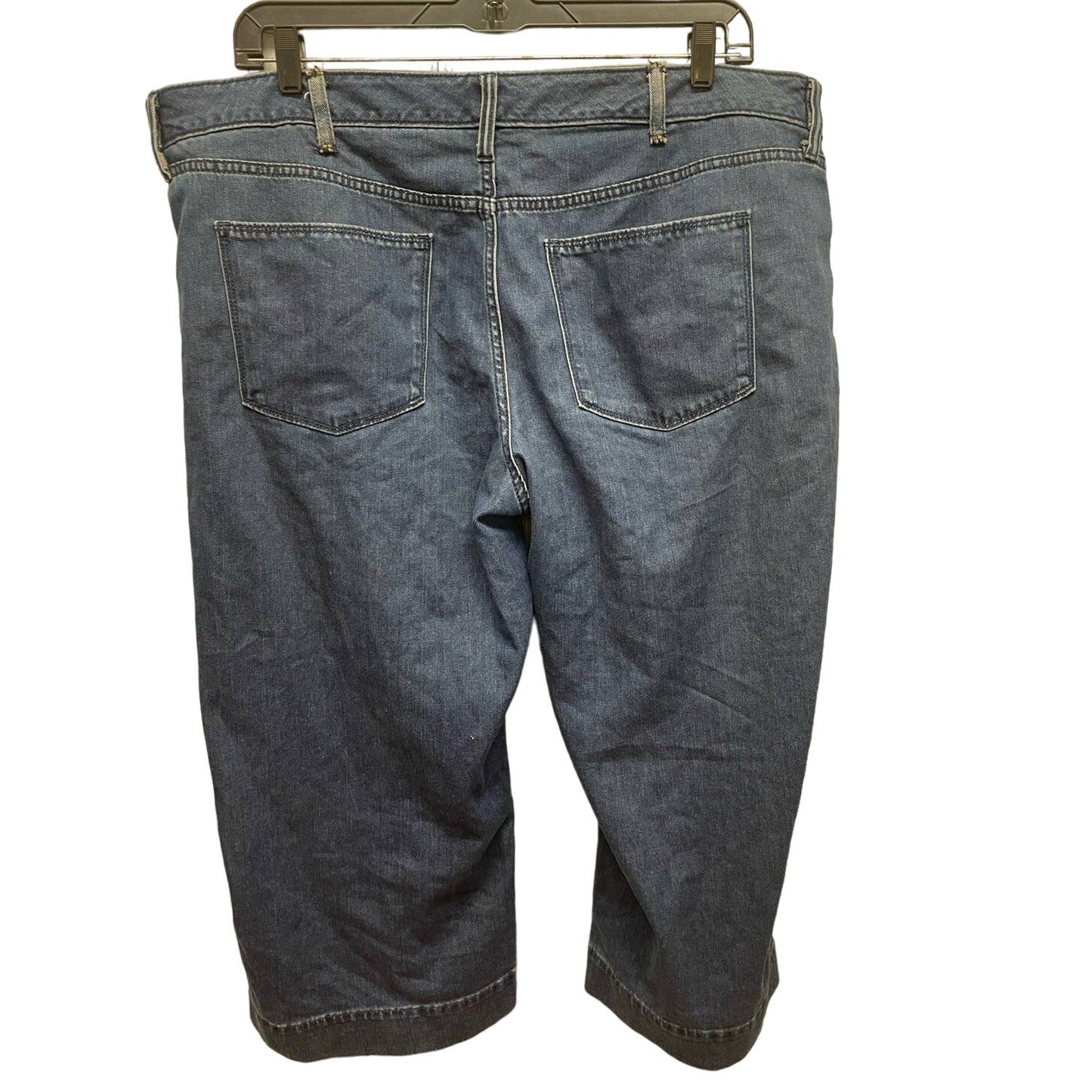 Universal Thread Womens 22W Cropped Hook Eye Closure Stretch Denim Blue Jeans