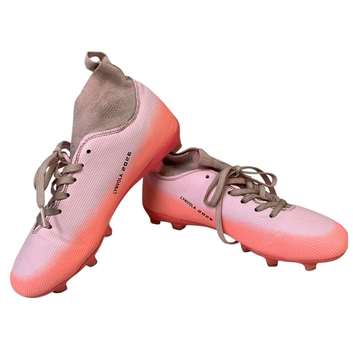 Lynvola Womens Size 8.5 Pink Cleats Lace Up Lightweight Training Athletic Shoes