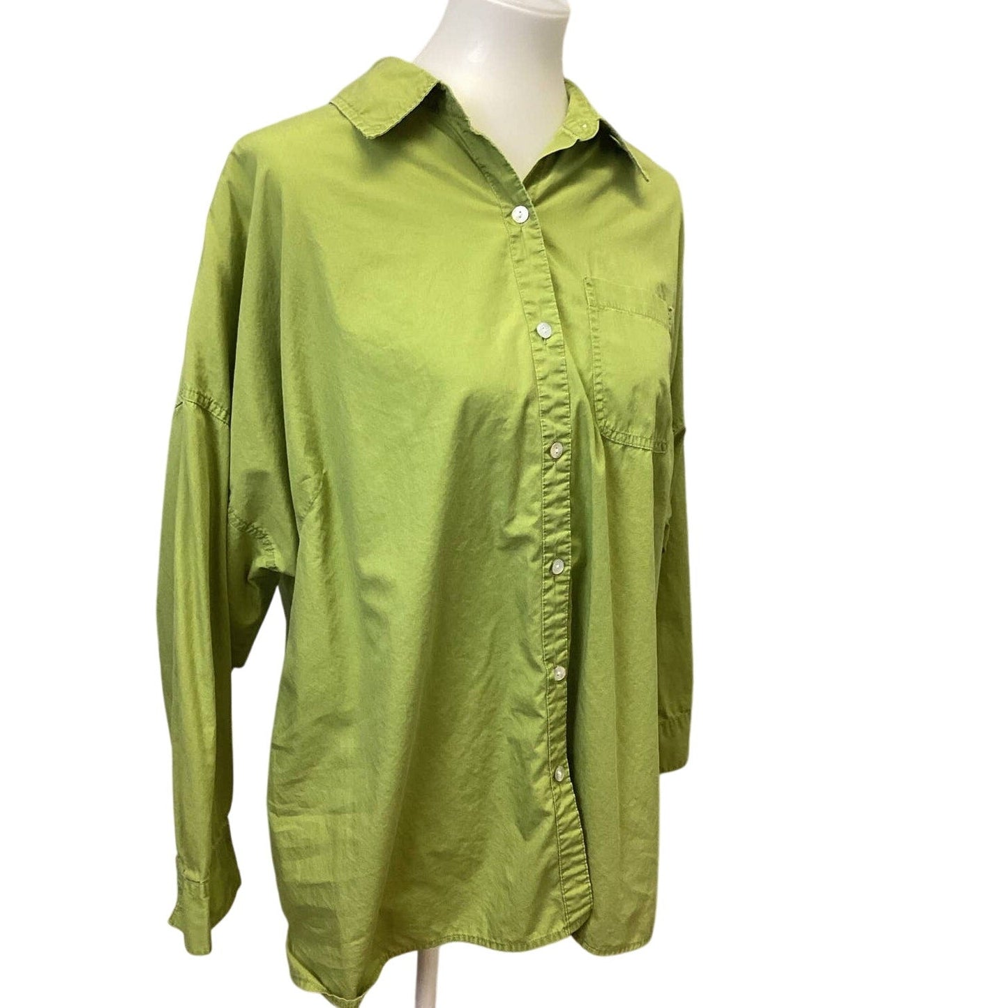 Avenue Womens Plus Size 18/20 Cotton Long Sleeve Button Up Front Pocket Shirt
