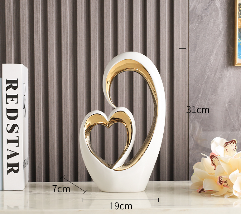 Modern Creative Heart-to-Heart Ornament for Home Living Room, Entryway, Wine Cabinet, Bedroom, TV Cabinet Decoration