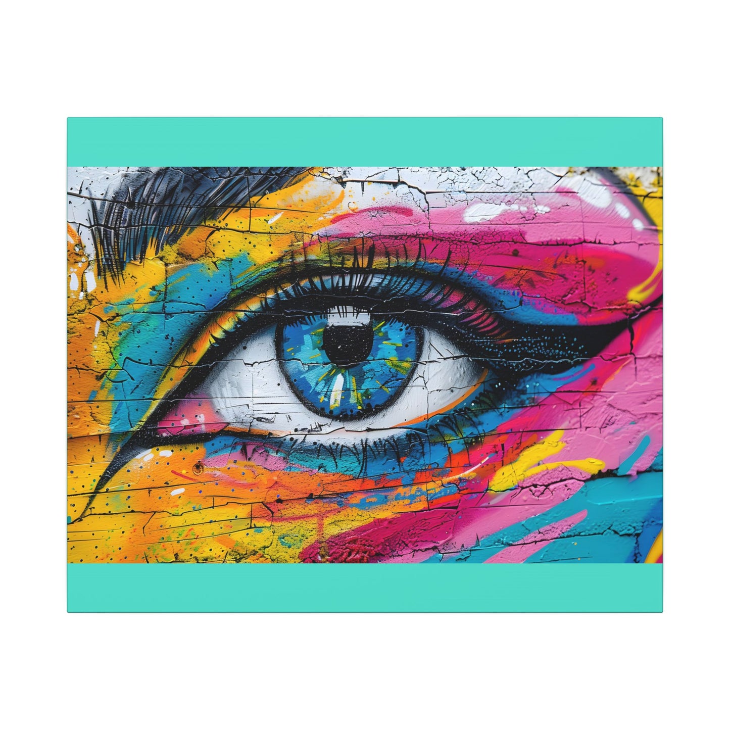 Colorful Eye Street Art Matte Canvas Print