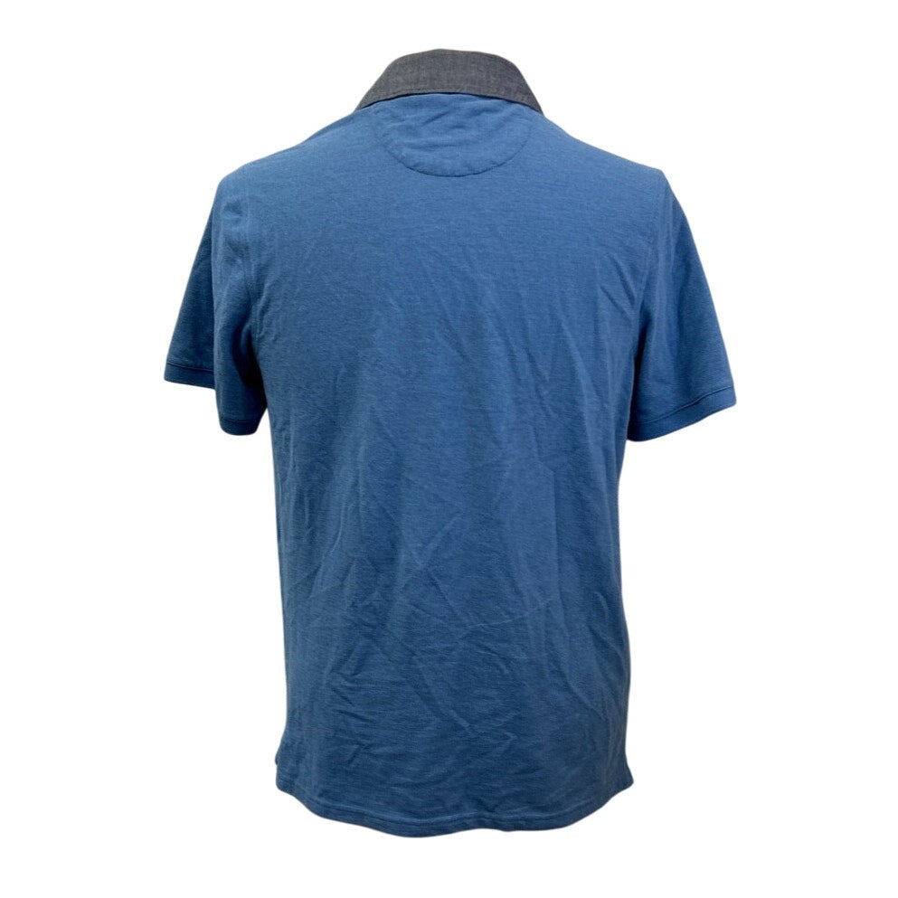 Good Fellow & Co Mens Medium Blue PolyCotton Short Sleeve Collared Polo Shirt