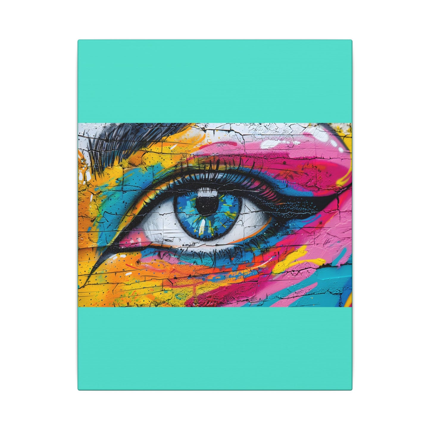 Colorful Eye Street Art Matte Canvas Print
