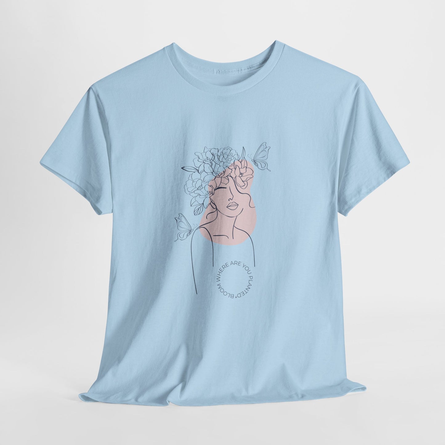 Bloom Where You Are Planted Chic Inspirational Quote Tee, Inspirational Cotton T-Shirt, Casual Graphic Tee, Vintage Style Unisex Shirt, Gift for Her