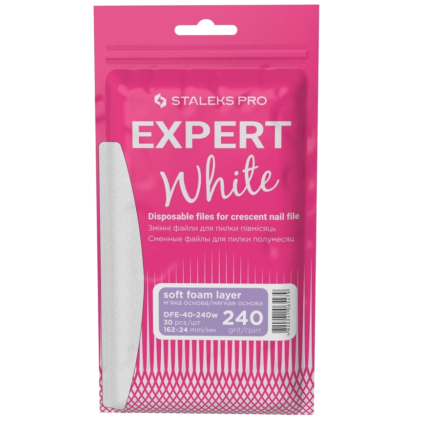 DISPOSABLE FILES CRESCENT NAIL FILE (SOFT BASE) EXPERT 40 (30 PCS) DFE-40 W- STALEKS™-3