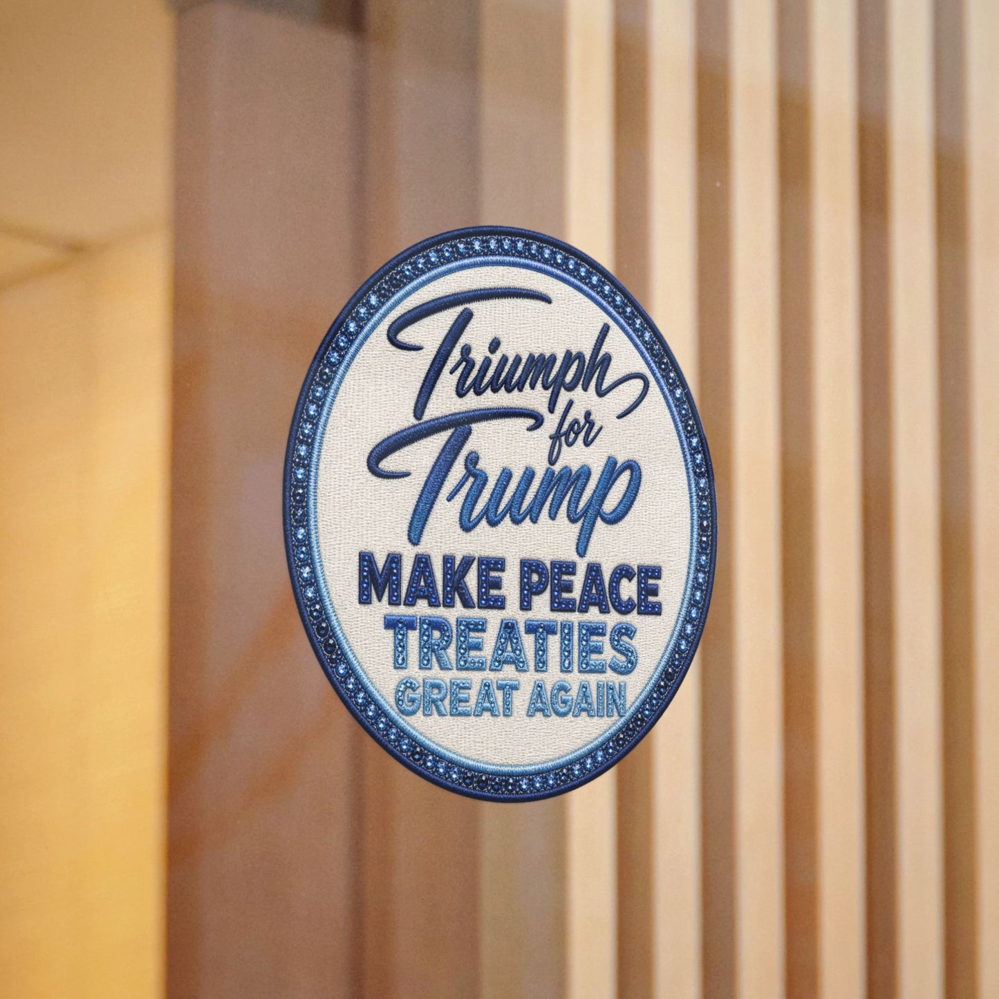 Die-Cut Sticker — "Triumph for Trump: Make Peace Treaties Great Again"