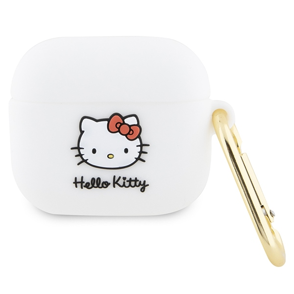 Hello Kitty 3D Kitty Head Airpods 3 Szilikon tok - Fehér (HKA33DKHSH)-0
