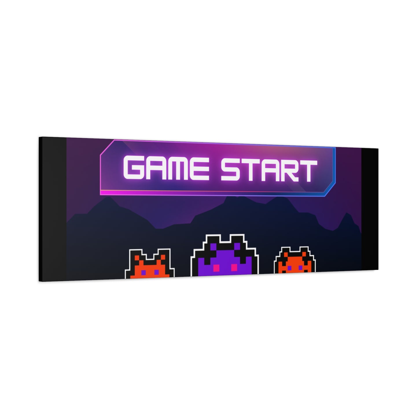 Retro Game Start Canvas Art Print | 80s Gaming Wall Decor, Gamer Gift, Pixel Art, Nostalgic Artwork, Home Decor