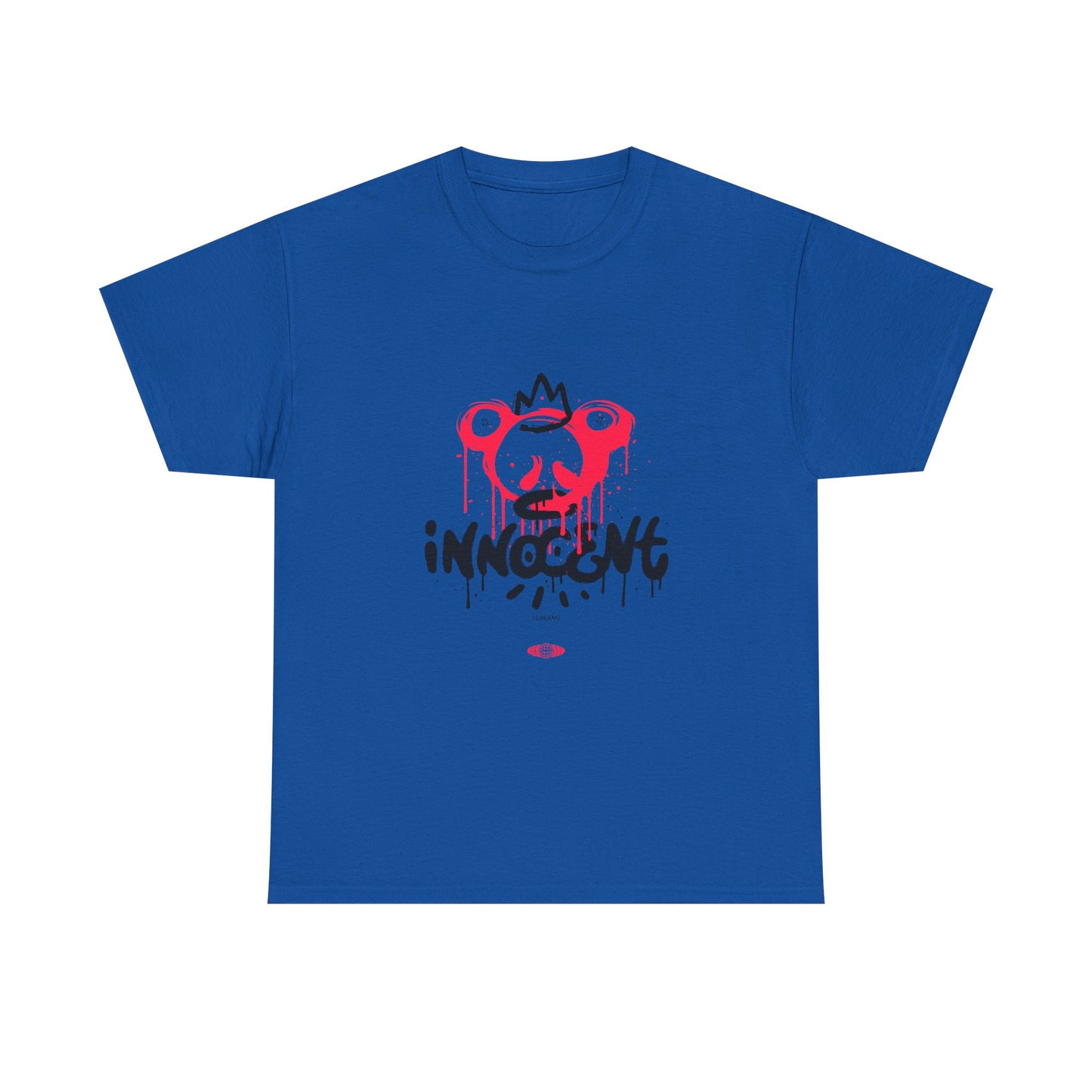 Edgy Graphic Tee: 'Innocent' Design, Urban Fashion, Streetwear, Unisex Cotton T-Shirt, Music Festivals, Casual Wear