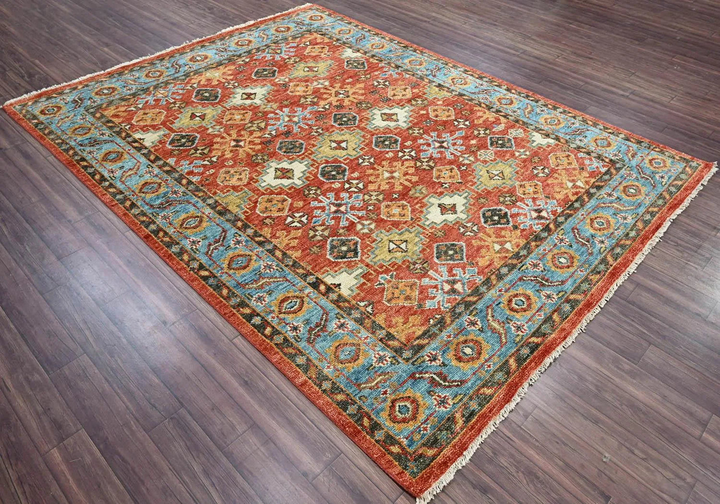 Multi Sizes Coral Hand Knotted Arts & Crafts/Mission Oushak Wool Oriental Area Rug-3