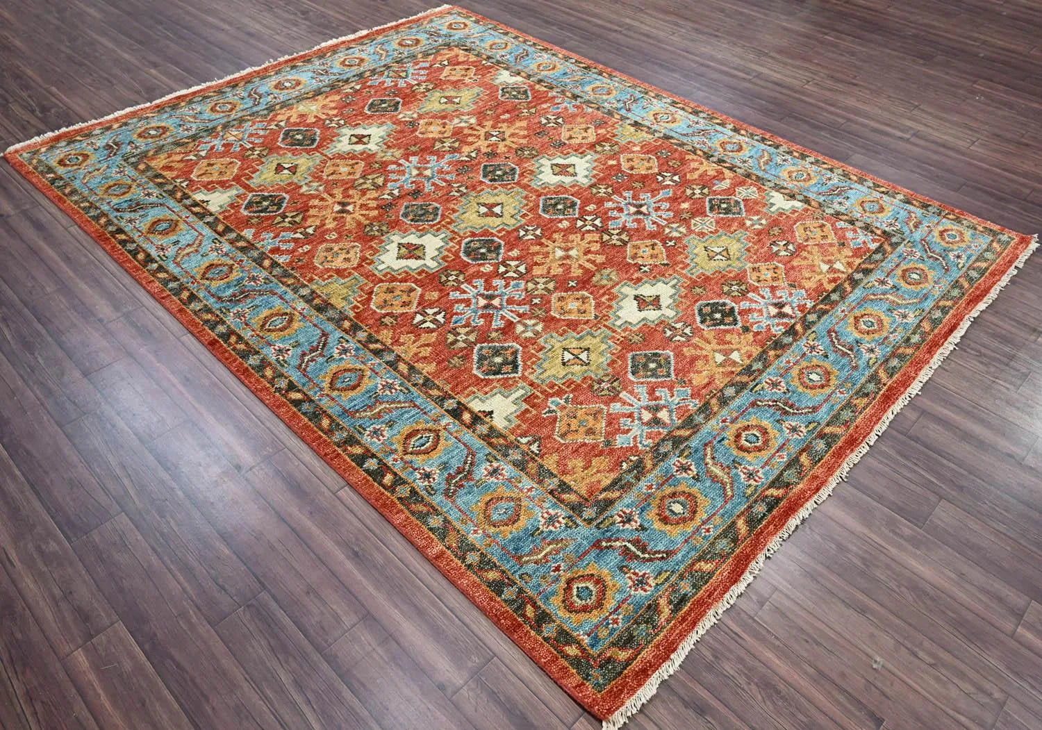 Multi Sizes Coral Hand Knotted Arts & Crafts/Mission Oushak Wool Oriental Area Rug-3