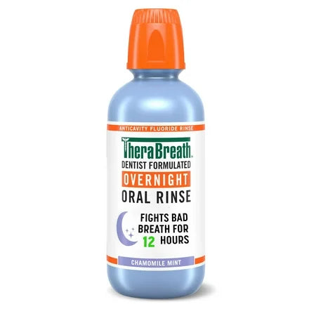 TheraBreath Overnight Mouthwash Chamomile Mint Flavor Alcohol Free 16 fl oz