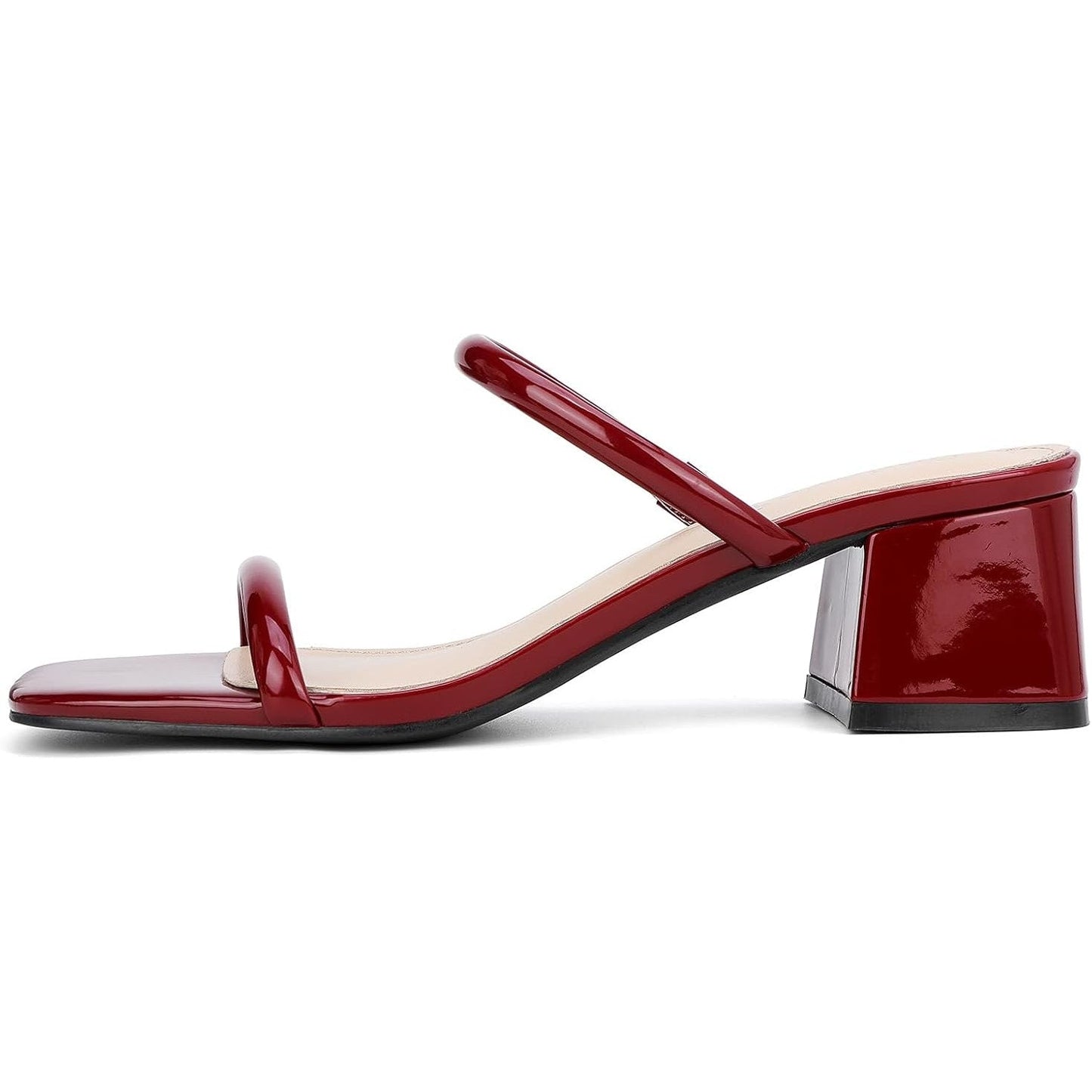 New Goderci Womens Size 10 Burgundy 2" Chunky Block Heel Square Open Toe Shoes