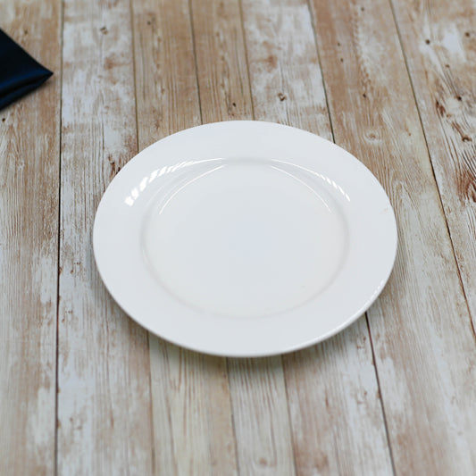 Set Of 12 Professional Rolled Rim White Dessert Plate 7" inch | 18 Cm-0