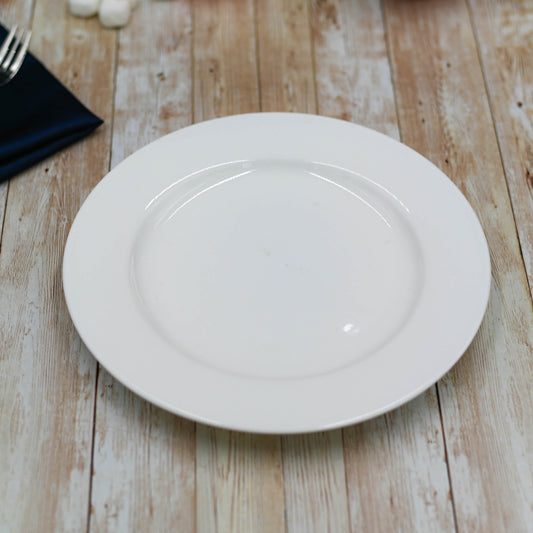 Professional Rolled Rim White Dinner Plate 9" inch | 23 Cm-0