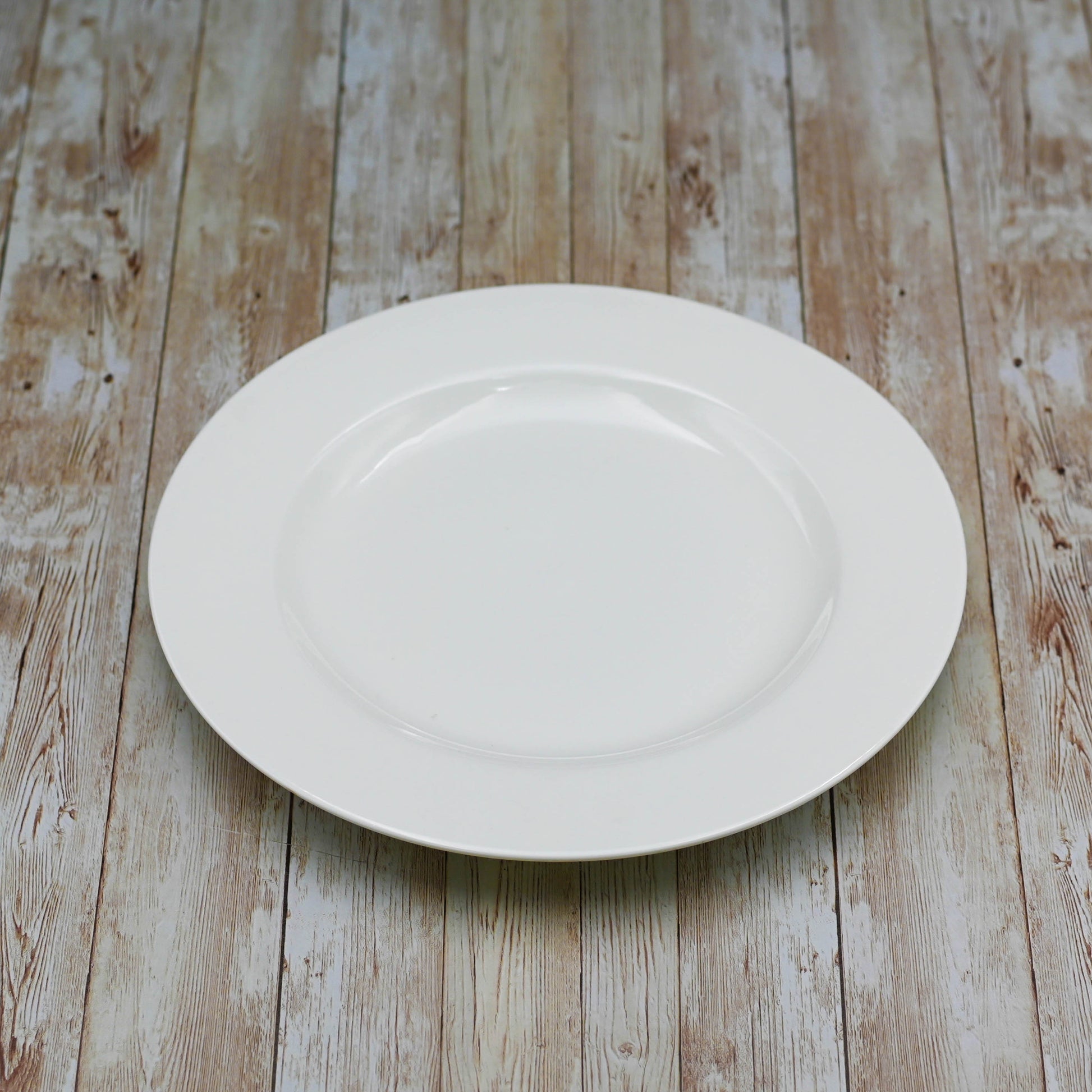 Professional Rolled Rim White Round Plate / Platter 12" inch |-0