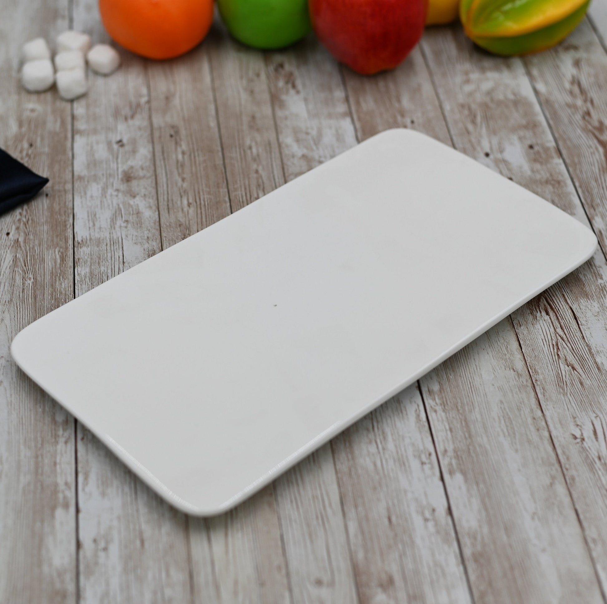 White Rectangle Flat Platter 12" inch X 6.5" inch | 30 X 16 Cm-0