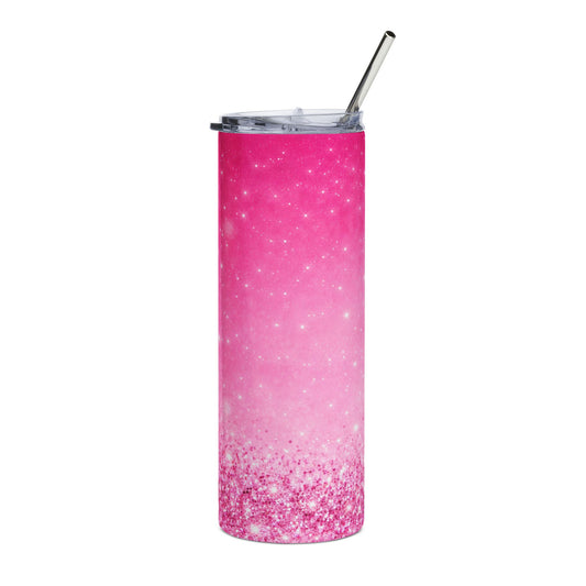 Pink Glitter Ombre 20oz Stainless Steel Tumbler — Sparkle Travel Cup