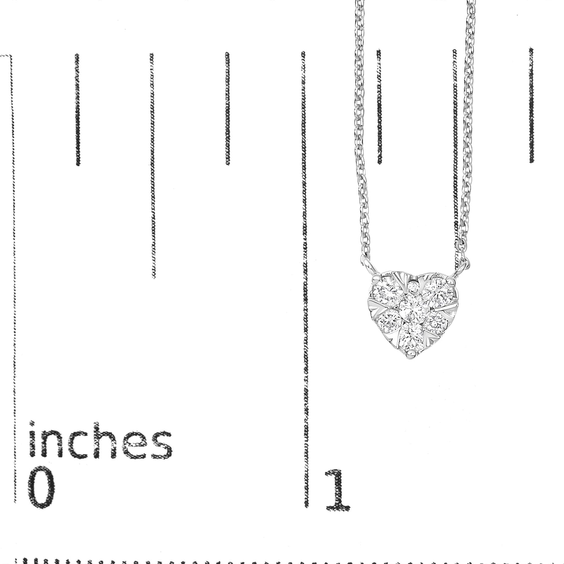 14K White Gold 1/4 Cttw Diamond Composite Heart Pendant Necklace - 18" Inches-4