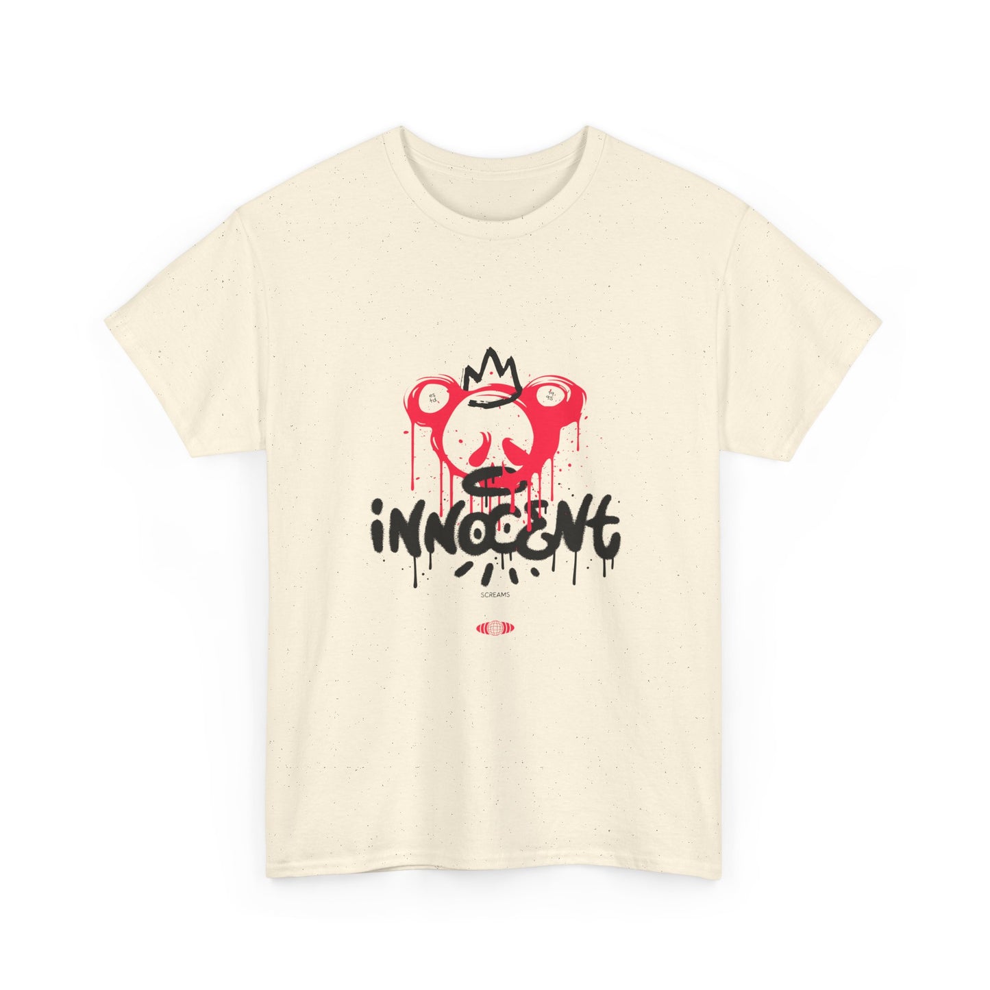Edgy Graphic Tee: 'Innocent' Design, Urban Fashion, Streetwear, Unisex Cotton T-Shirt, Music Festivals, Casual Wear