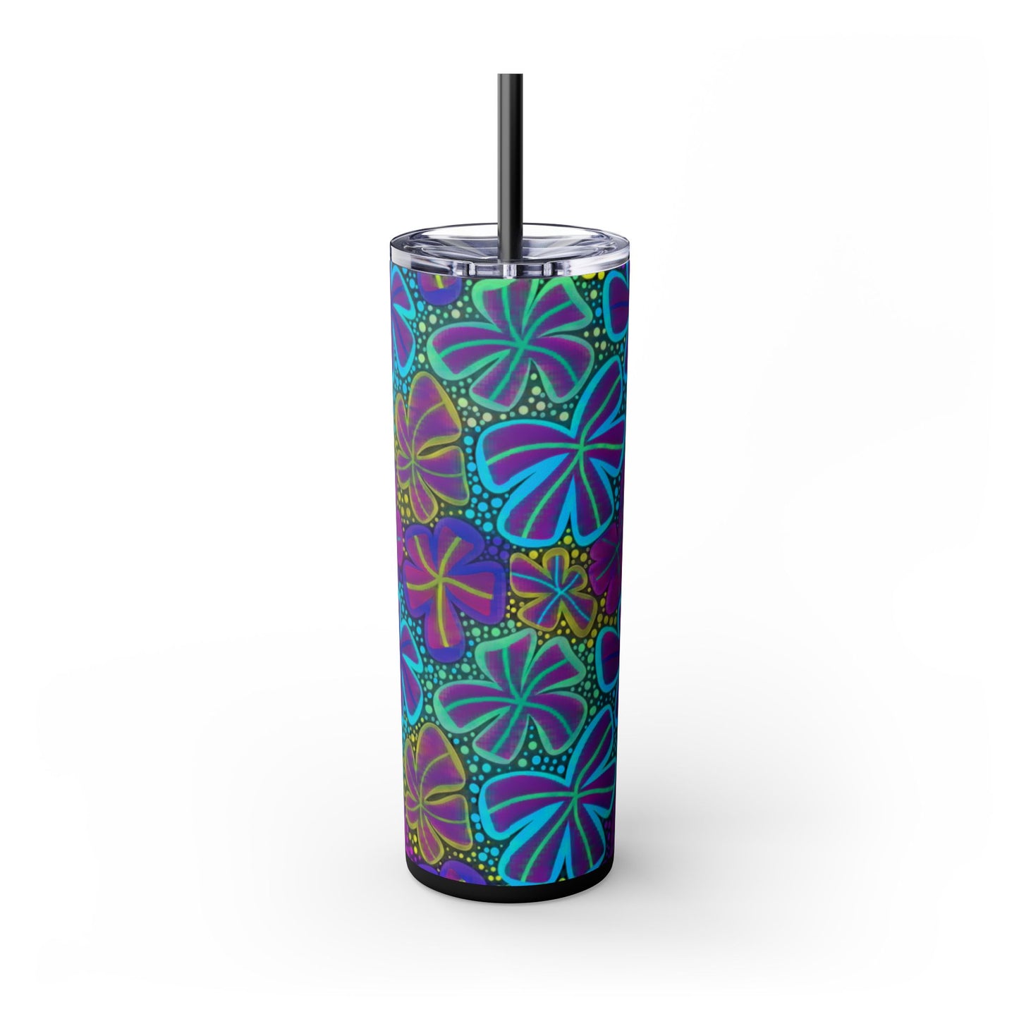 Pastel Butterfly Tumbler, 20oz Drinkware, Spring Decor, Cute Gift for Her, Eco-Friendly Cup, Floral Water Bottle
