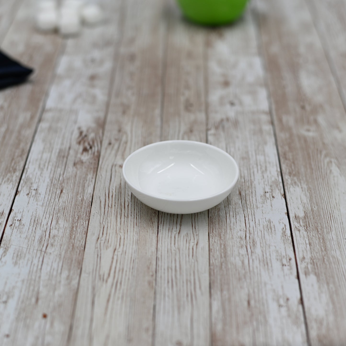 A Mignardises (Petit Four) Serving Set With Bamboo Long Tray And Porcelain Dishes To Match-3