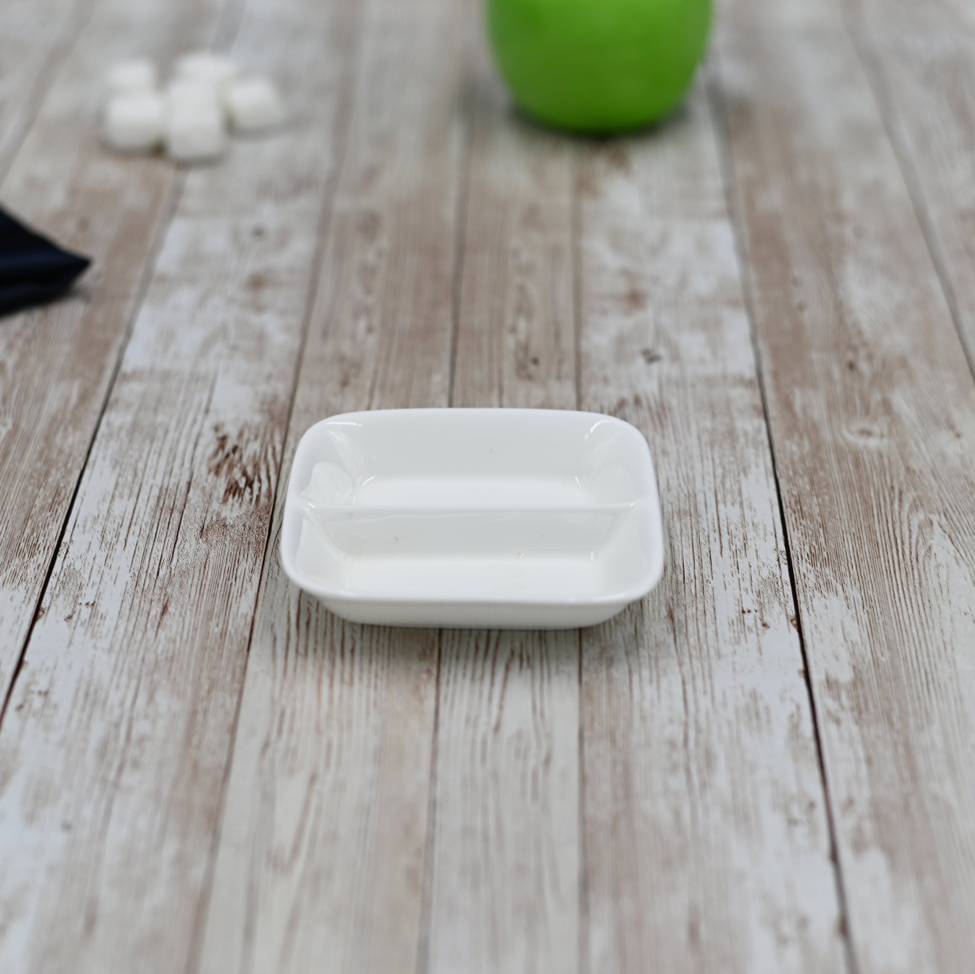Rectangle White Soy Dish 3.25" inch X 3.25" inch |-0