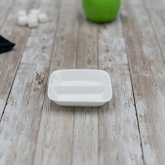 Rectangle White Soy Dish 3.25" inch X 3.25" inch |-0