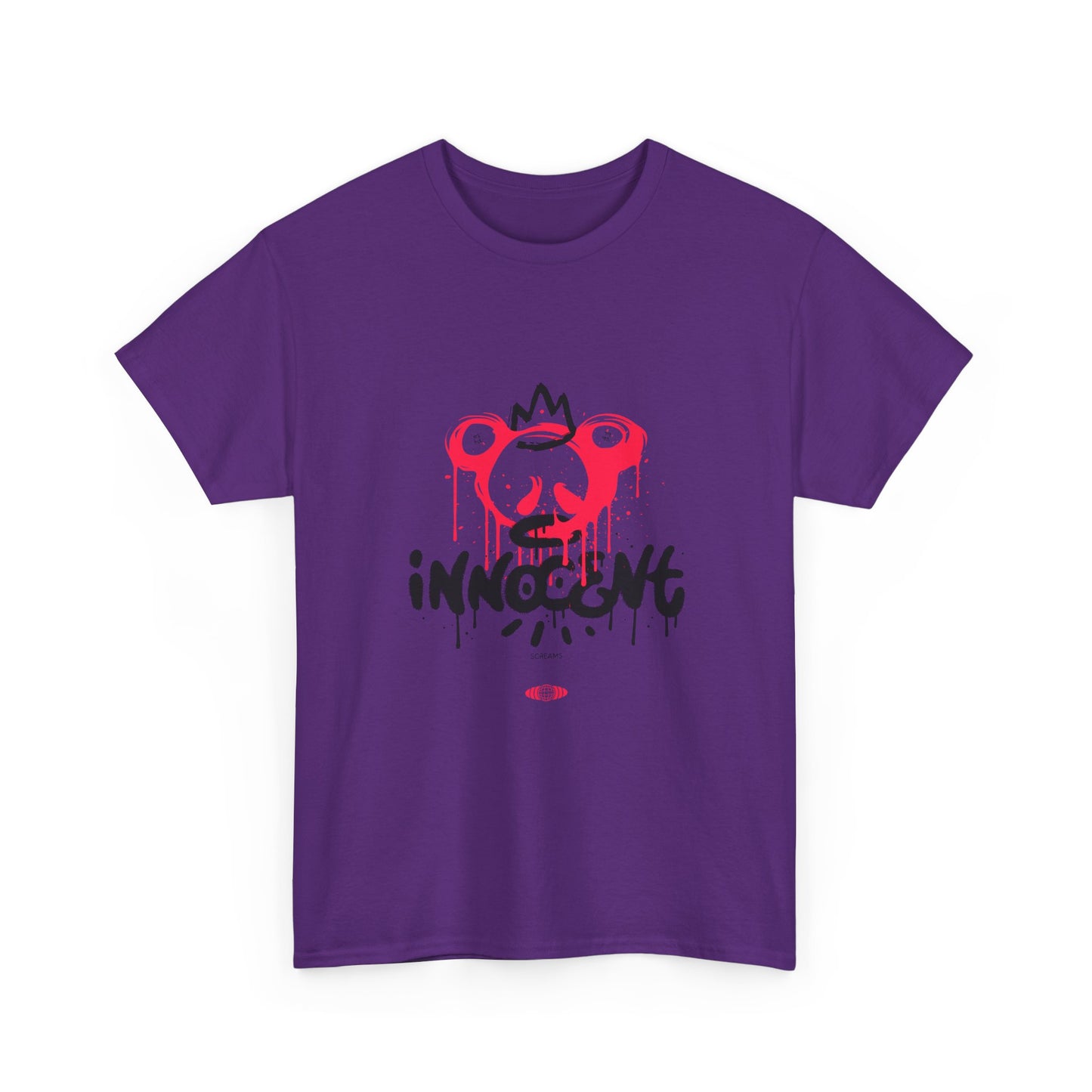 Edgy Graphic Tee: 'Innocent' Design, Urban Fashion, Streetwear, Unisex Cotton T-Shirt, Music Festivals, Casual Wear