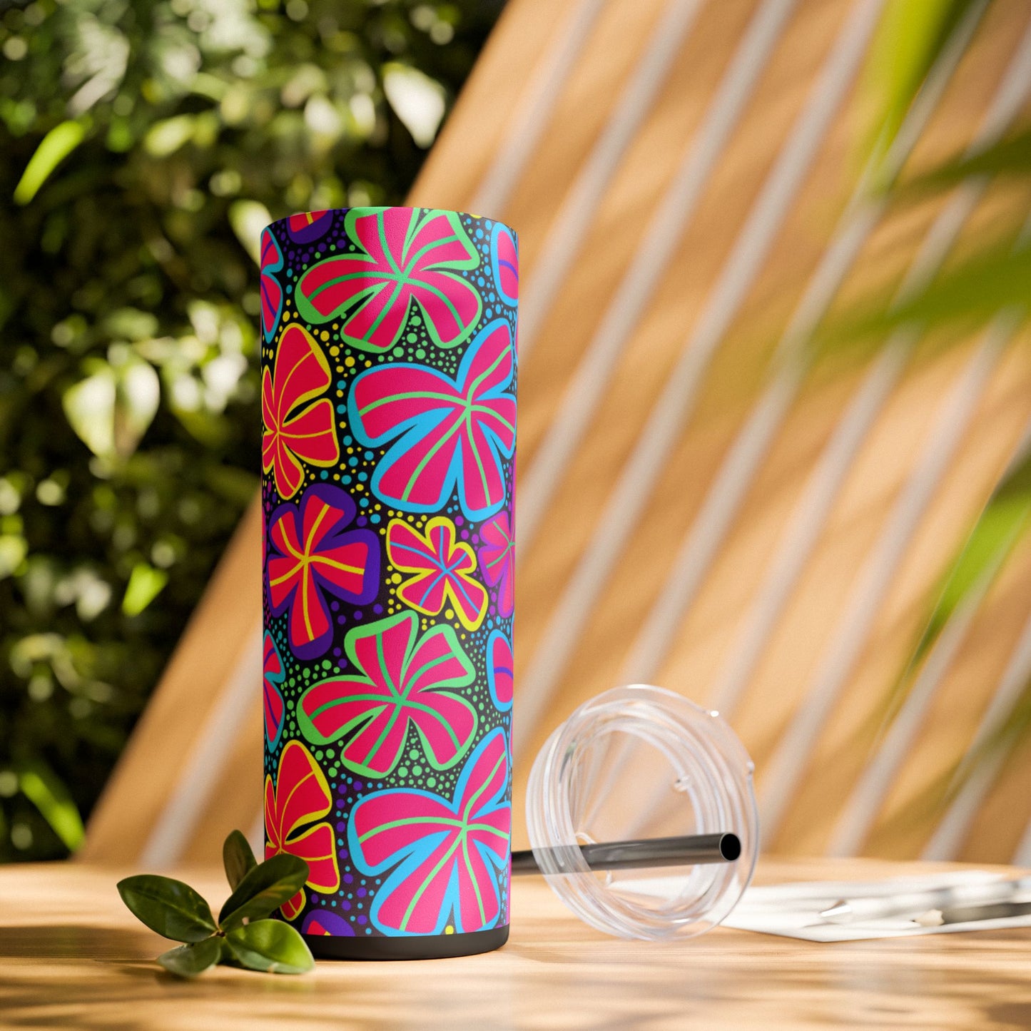 Vibrant Floral Skinny Tumbler, 20oz | Reusable Drink Cup for Home, Office, Road Trips | Fun Gift for Spring, Summer, Birthdays, Garden [...]