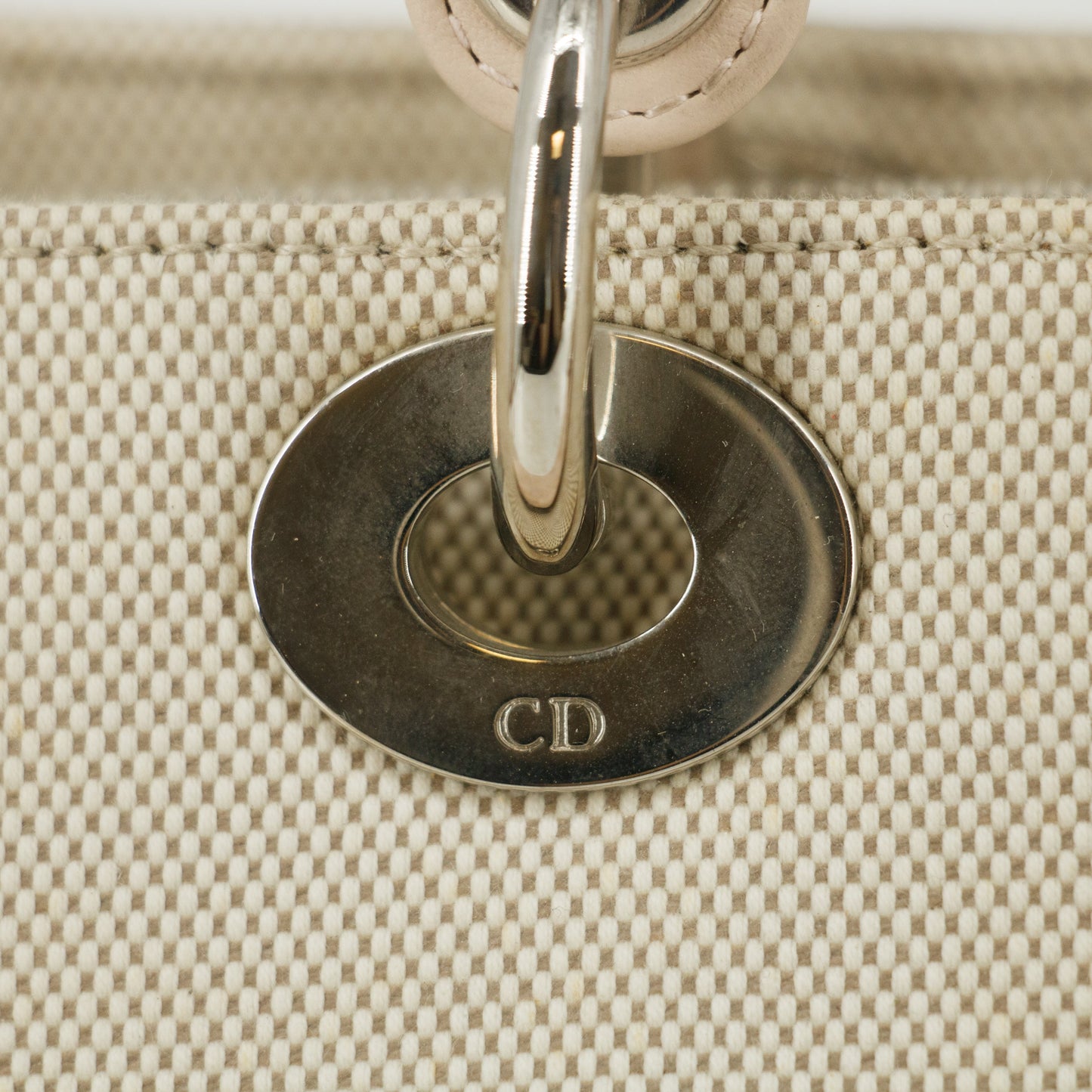 Christian Dior Ivory Canvas x Leather 2WAY Tote Bag #9994