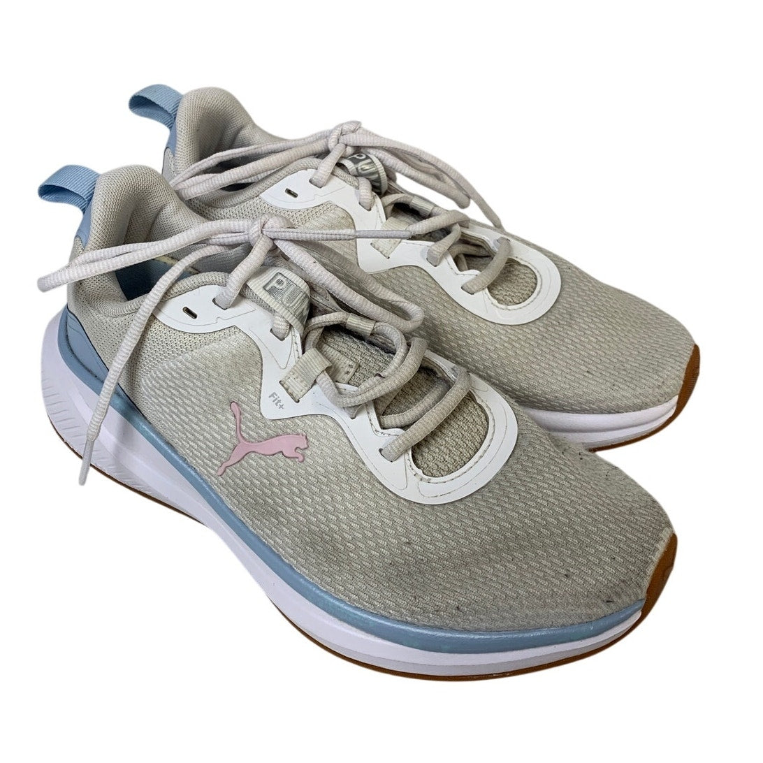 Puma Womens Size 9 White Blue Sneakers Lace Up Round Toe Athletic SHoes