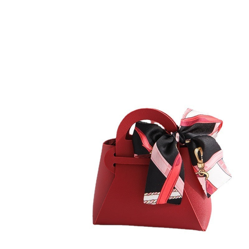 Light Luxury Style PU Leather Handheld Candy Gift Box Wedding Gift with Handheld Gift Wedding Candy Bag