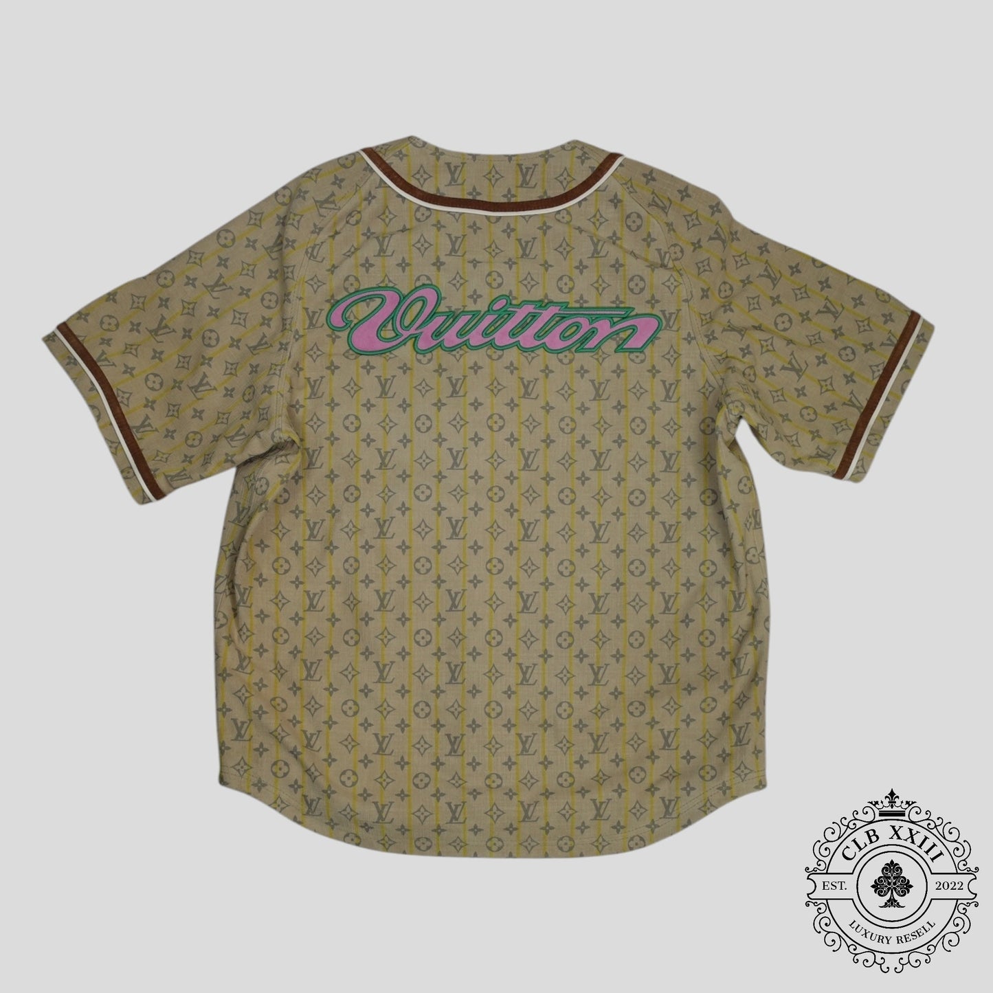 Louis Vuitton Leather Baseball Shirt in Tan