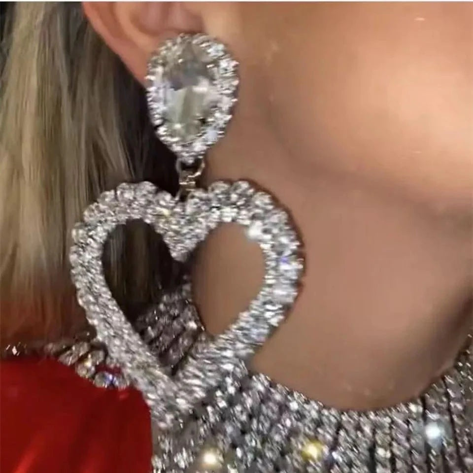 Fashion Colorful Diamond Series Love shaped Super Sparkling Diamond Set Water Diamond Glass Diamond