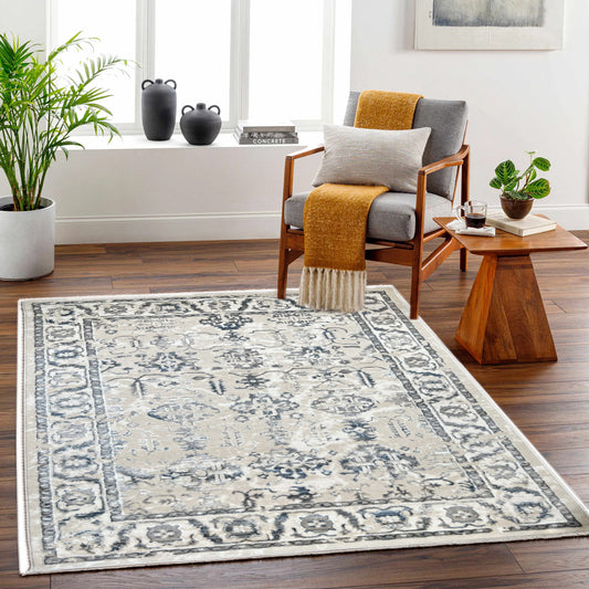 ROY's Home High&Low Area Rugs, Silver and Dark Shiny Effect-0