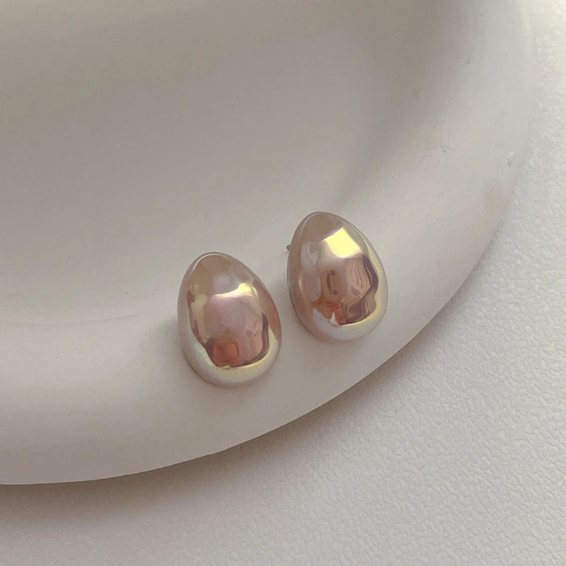 Bilandi Fashion Jewelry Silver Needle Shiny Stud Earrings Pretty Design Colorful Simulated Pearl Earrings For Women Gift