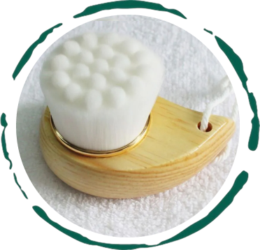 Facial Brush with Bamboo Handle-0